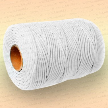 Шнур плетеный Стандарт, на бобине 500 м, диаметр 4,0 мм, белый